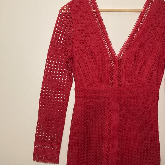 ASTR The Label Mesh Body-Con Red Dress NEW - Picture 4 of 12